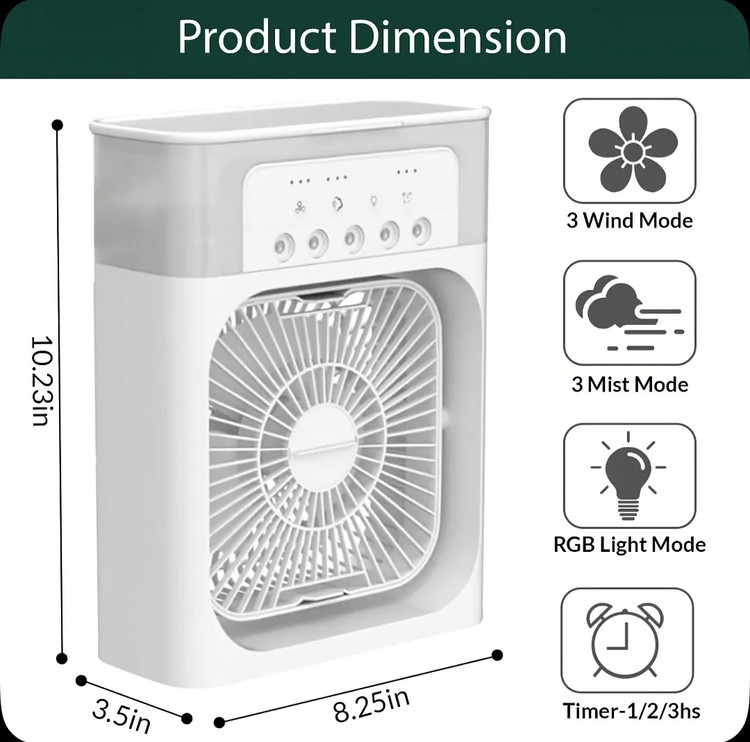 پنکه رومیزی هیسر پنکه مه پاش رومیزی مدل Air Cooler Fan