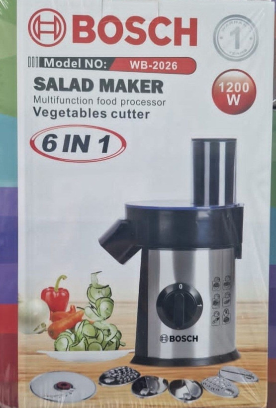 سالاد ساز و رنده برقی بوش -6تیغه 1200 وات -مدل WB-2026 BOSCH.اقساط+ارسال رایگان